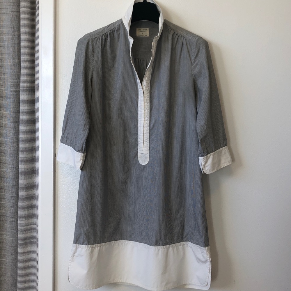rag & bone striped cotton mini dress, Sz 2